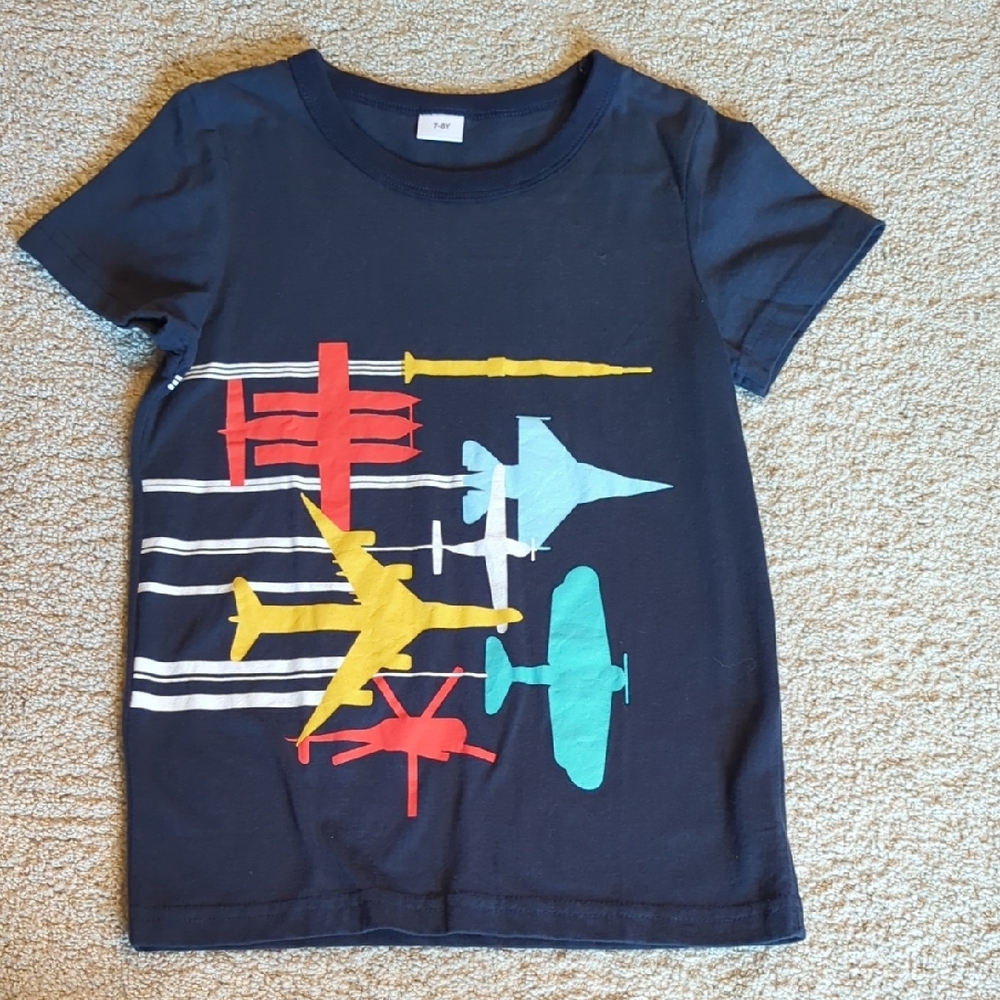 H&M Kids Airplane Graphic Tee - Navy